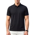 thumbnail image 2 of Cadmus Moisture Wicking Polo Shirts for Men Slim-Fit Short Sleeve Business Golf Athletic Tops,Black,L, 2 of 7