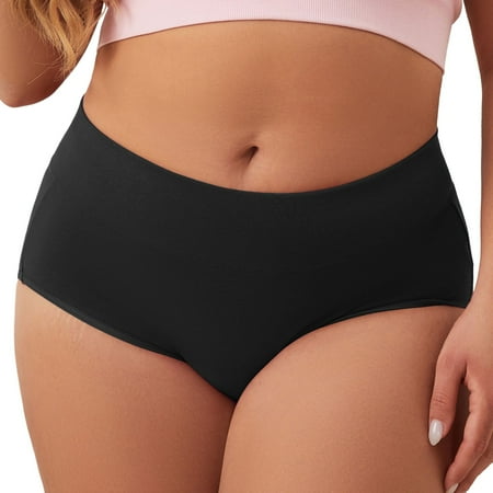 Xiaoxatg Women s Panties Women Solid Sexy Seamless Panties Plus Size Mid High Waist Hollow Breathable Briefs Bikini Panties