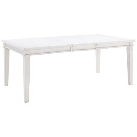 Leg Extension Table Set - Benzara BM190060 Rectangular Wooden Dining Table with Extension Leaf & Tapered Legs Support - White - 78 x 42 x 30 in.