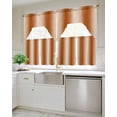 thumbnail image 4 of Burnt Orange Ombre Kitchen Curtains Swag Valance and Tier Curtains Set 24 Inch Length, Modern Abstract Art Rod Pocket Drape Panels Pair Swag Curtains for Bathroom/Cafe/Window, 4 of 6
