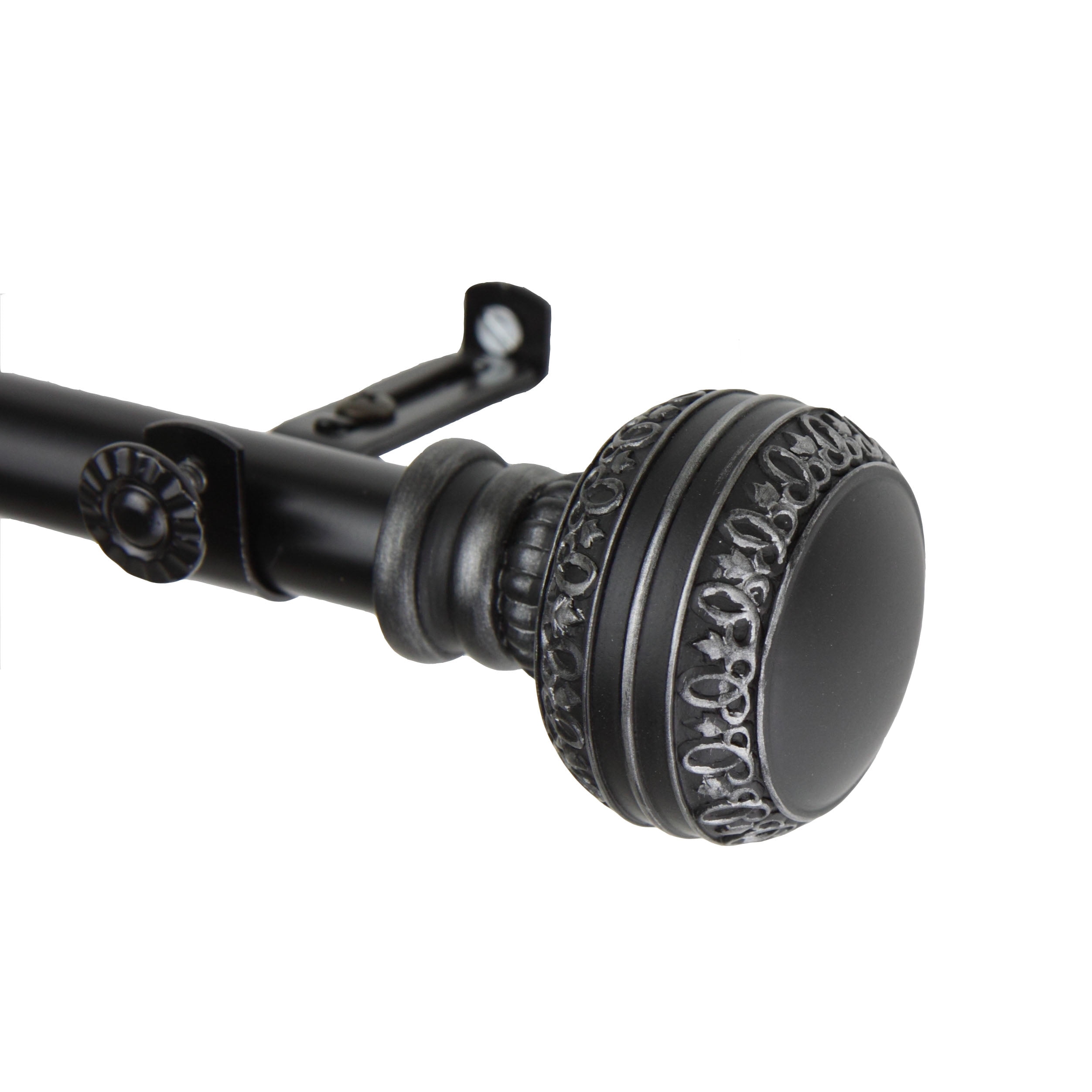 13/16" Dia Adjustable 28-48" Siena Curtain Rod in Black