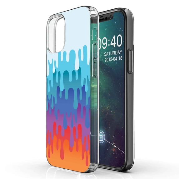 TalkingCase Slim Phone Case Compatible for Apple iPhone 12 Pro MAX, Dripping Colors Print, Lightweight,Flexible,Soft, USA