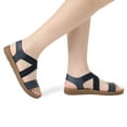 thumbnail image 5 of DREAM PAIRS Womens Open Toe Elastic Ankle Strap Flat Summer Sandal, Black-2-8 (Elena-2), 5 of 5