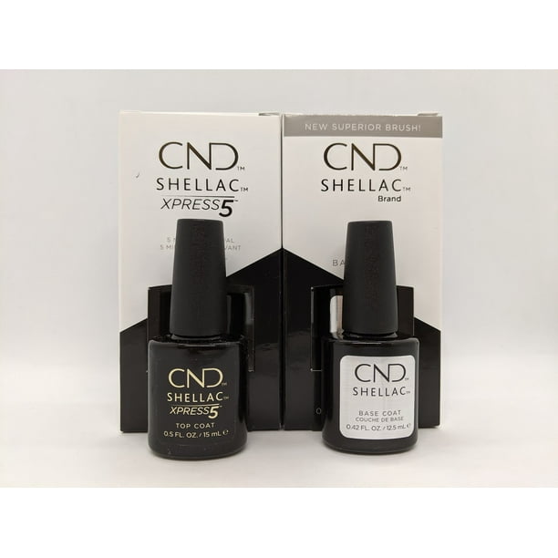 CND CND Shellac Gel Nail Polish, Xpress5 Top Coat (0.5 Fl Oz) & Base