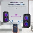 thumbnail image 3 of Lohoms Portable Bluetooth Speaker, Dual 10" Subwoofer 2" Tweeter PA Sound System Trolley, Wireless Microphone, 3 of 10