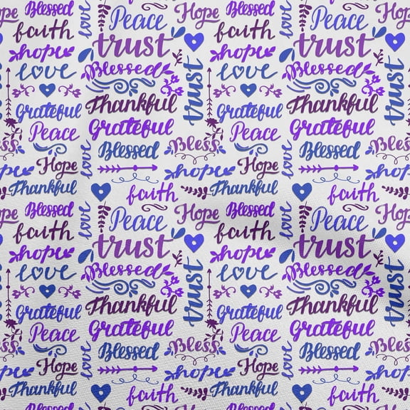 oneOone Cotton Flex Medium Purple Fabric Text Fabric For Sewing Printed Craft Fabric By The Yard 40 Inch Wide