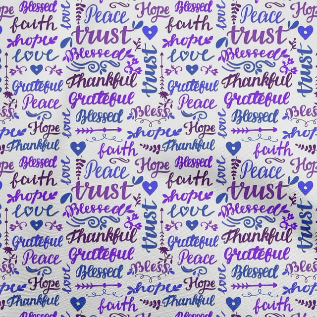 oneOone Polyester Lycra Medium Purple Fabric Text Craft Projects Decor Fabric Printed By The Yard 56 Inch Wide