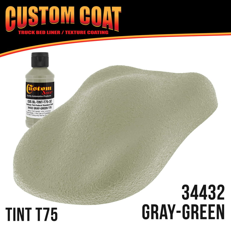 Custom Coat 34432 Gray Green T75 Urethane Spray-On Truck Bed Liner, 2 Quart  Kit with Spray Gun 