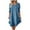 Blue, variant on Admvng Dresses for Women and Linen Mid Sleeve Round Neck Solid Color Loose Dress S-3XL