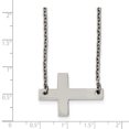thumbnail image 3 of Stainless Steel Sideways Cross 21 Inch Cable Chain Necklace Pendant Charm Religious, 3 of 7