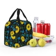 thumbnail image 4 of Yiaed Sunflowers And Blue Flower Print Insulated Lunch Bag Reusable Cute Tote Lunch Box, Leakproof Cooler Lunch Bags for Work Office Travel School Picnic, 4 of 5