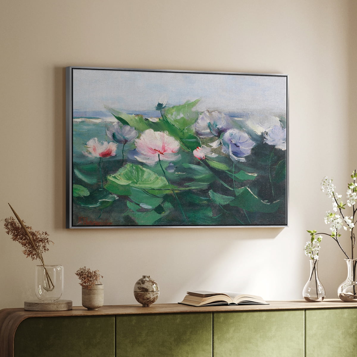 Vintage Botanical Print-LXIX By Wexford Home Framed in Silver Wood Gallery Wrapped Canvas 17 in. x 25 in.