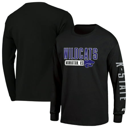 Men's Russell Athletic Black Kansas State Wildcats Hit Long Sleeve T-Shirt