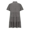 thumbnail image 6 of Roncen Women's Solid Denim Dress - Casual Short Sleeve Button-Down Collar, Comfortable Loose Fit Cotton Blend Shift Dress for Summer Daily Wear, 6 of 9