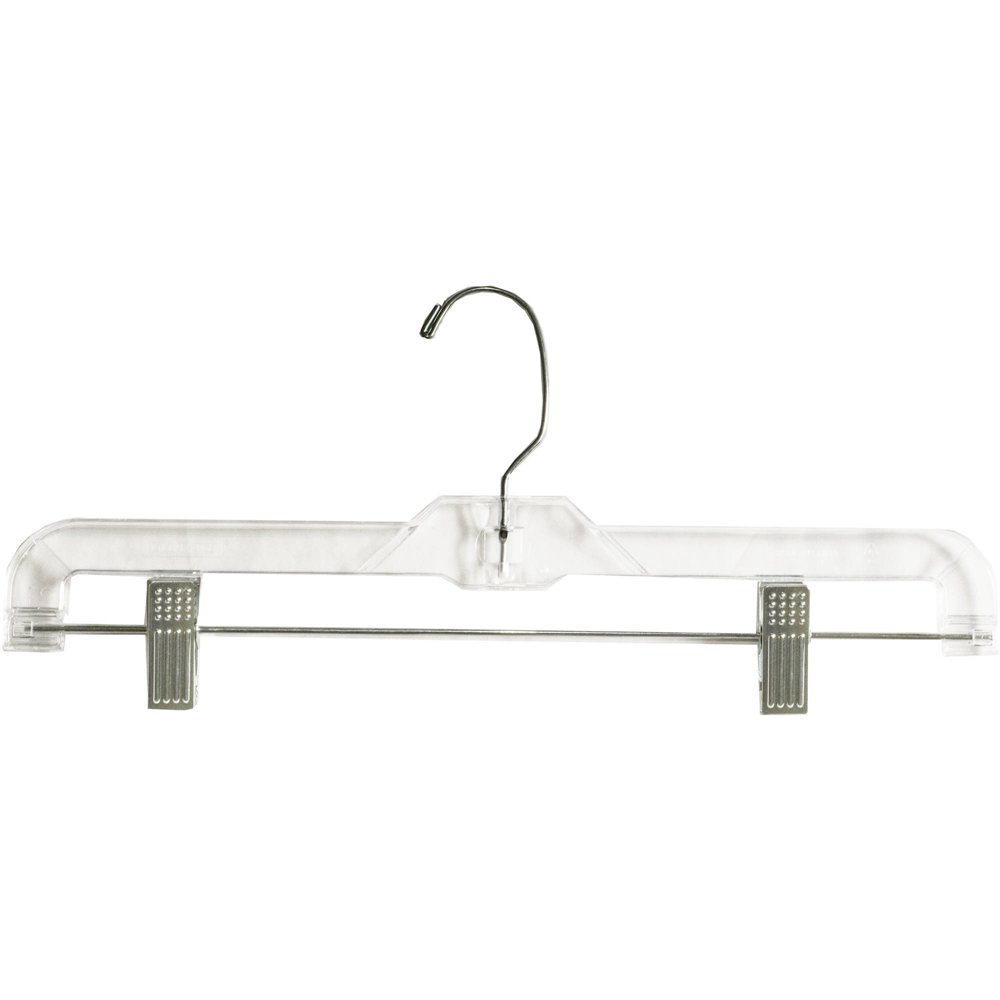 NAHANCO 600RCLHHU 14" Clear Heavy Weight Plastic Skirt/Pant Hangers
