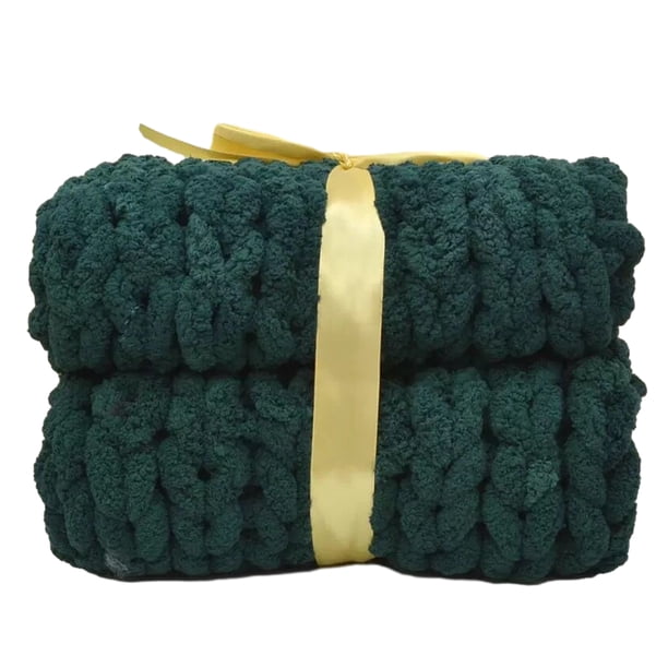 Naiovety Manta de punto grueso para máxima comodidad Comodidad y estilo Moda Amplia aplicación Fácil de mantener Juegos de cama verde negruzco