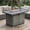 Grey-Aluminum Top, variant on LayinSun 44" Propane Gas Fire Pit Table, 55000 BTU Rectangular Fire Pit with Glass Wind Guard for Outside Patio Deck Garden Backyard