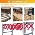 thumbnail image 2 of Stainless Steel Adjustable Conveyor Roller Table, 8 Rollers, Height Range 27.5~43", Built-In Hooks, 600 LBS Conveyor Belt with 4 Swivel Lockable Casters for Heavy Goods Transfer, Airports, 2 of 7