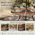 thumbnail image 6 of Round Outdoor Tablecloth with Umbrella Hole and Zipper, Texas Star Vintage Tablecloth with Elastic Waterproof, Berry Burnt Orange Brown Wooden Patio Table Covers for 55" - 60" Picnic Pool Tables, 6 of 9
