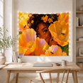 thumbnail image 5 of Woman Peeking Through Poppy Blooms in Golden Glow, Whimsical Illustration for Nature Lovers, Floral Art Decor, Birthday Gift, Tapestry Wall Hanging for Bedroom and Living Room, 5 of 7
