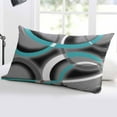 thumbnail image 5 of Turquoise Geometric Standard Size Pillow Cover,Pillowcase Protectors with Zipper,Decorative Throw Pillow Case Cover,Grey Classic Abstract Lines Striped Pillow Shams for Couch Sofa 20x26Inch, 5 of 8