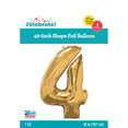 thumbnail image 5 of Way To Celebrate 41" Number 4 Gld/slv Foil Balloon, 5 of 6