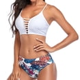 thumbnail image 6 of Jacenvly 2024 Bikinis for Juniors 2 Piece Breathable Fashionista Lady Containing Chest Pad Solid Bikini Set Two Piece Swimsuit Tropical New Style Beach Bikini Wrap White, 6 of 9