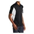 thumbnail image 4 of Yellow Rooster Mens Side Blocked Micropique Sport-Wick Polo Black/ White S, 4 of 7