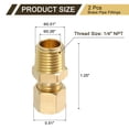 thumbnail image 2 of 2Pack Brass Pipe Fitting, 1/4" OD x 1/4" NPT Male Brass Compression Tube Fitting, Brass Compression Union Connector, Brass Straight Coupling Adapter Fitting Fit 1/4" Pipe, 2 of 6