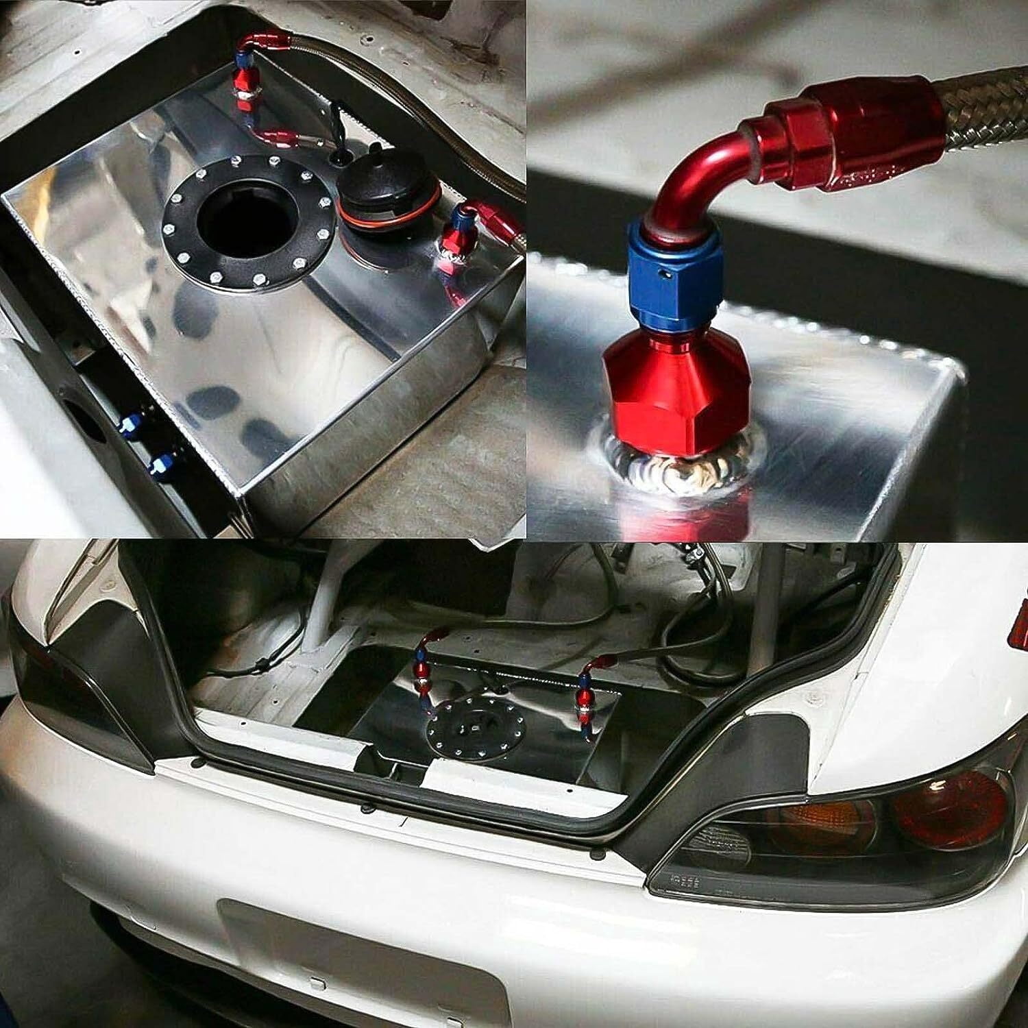YIUIY NEW 20 Gallon Light Weight Fuel Cell Racing Drift Gas Tank + 12ft Fuel Line Kit