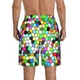 thumbnail image 3 of Naloa Colorful Tie Dye Stained Glass Men's Beach Shorts, Surfing shorts, Swim trunks, Quick Dry Swim Trunks for Surfing Beach Fun - 3X-Large, 3 of 9