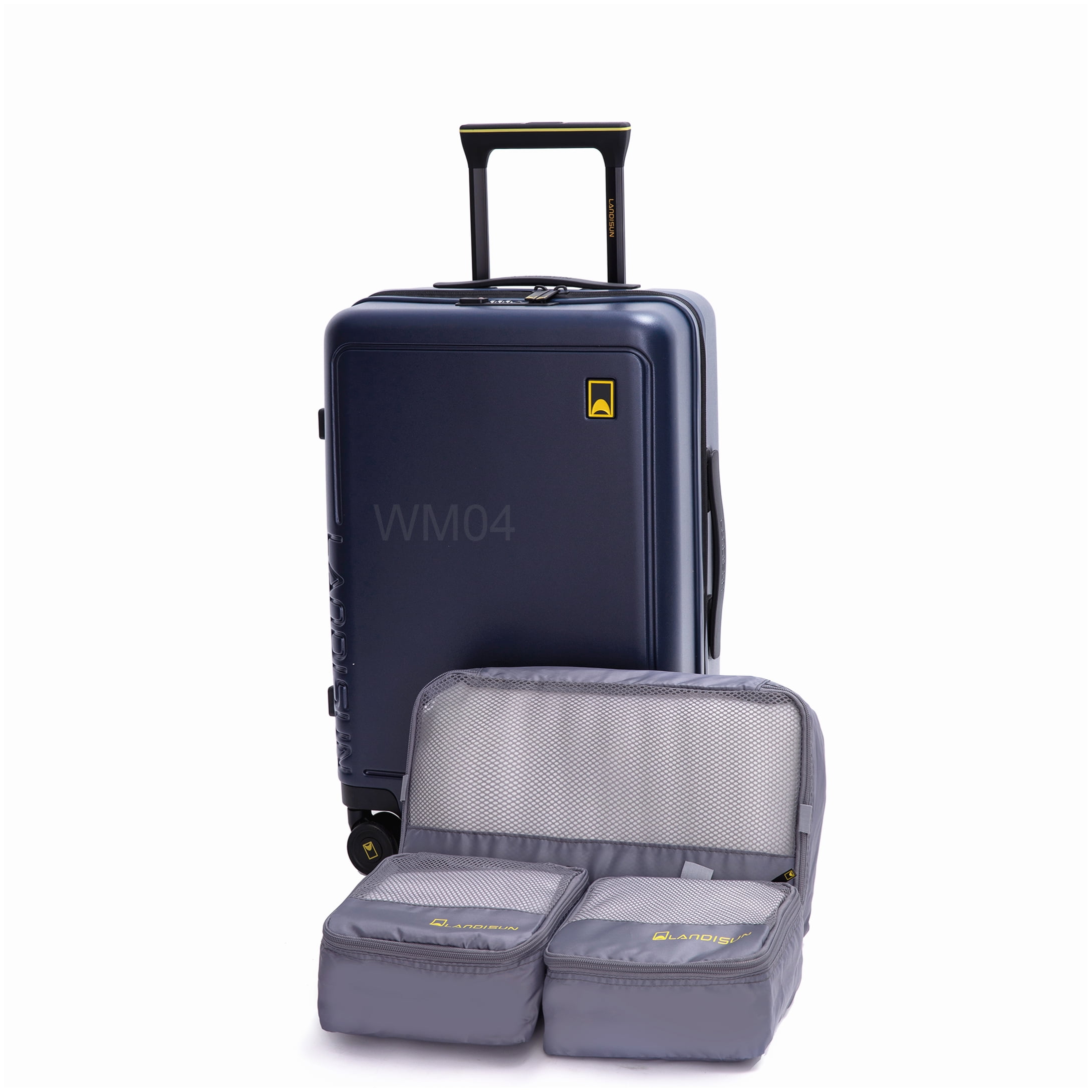 MANGIJOY 19 Inch Airline Approved Carry-On Suitcase, ABS Hardshell Spinner Luggage with Lining Bag, Navy Blue