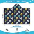 thumbnail image 2 of Navy Colorful Skull Pattern Hooded Bath Towel，60"x35" for Ages 3 To 12 Kids, Quick Dry Lightweight Soft Microfiber Hood Beach Towel Cover Up for Kids, 2 of 7