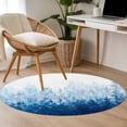 thumbnail image 5 of Gradient Blue Round Area&nbsp;Rug 3.3ft Modern Abstract Art Watercolor Blue Forest Non-Slip&nbsp;Washable Circle Rugs Soft Felt Indoor Floor Mat for Bedroom Kitchen Living Room Bathroom, 5 of 9
