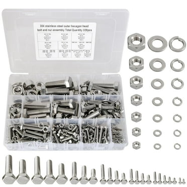 272PCS Heavy Duty Bolts and Nuts Assortment Kit, 1/4, 5/16, 3/8 Machine ...