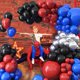 thumbnail image 4 of Kit de arco de globos GRESAHOM rojo, azul y negro con plata metalizada, 4 of 7
