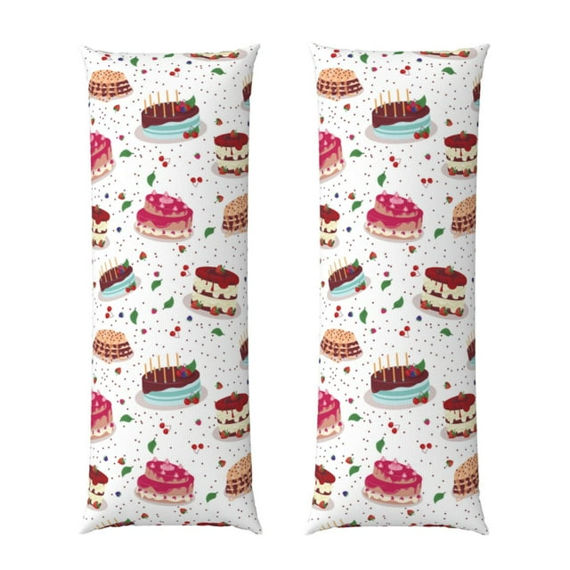 Fotbe Birthday Cake Funda para Almohada Corporal con Diseño, Funda de Microfibra Ultrasuave de 20x54 Pulgadas, Ropa de Cama Elegante