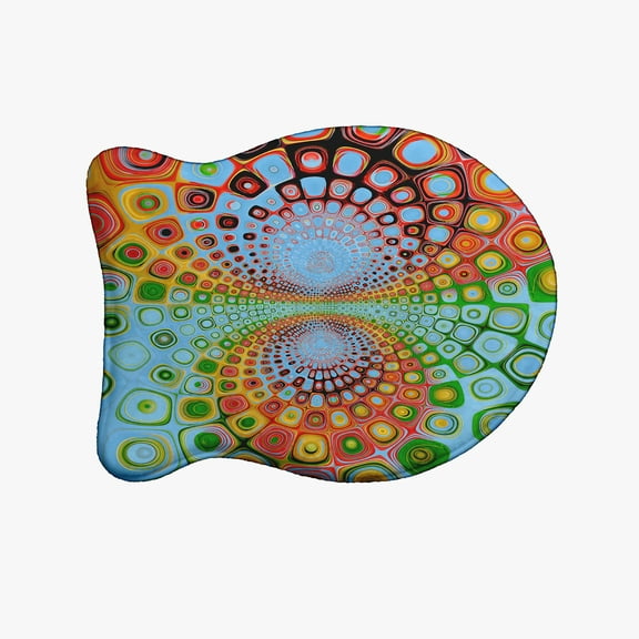 Simply Daisy Phychedelic Swirls Fish Shape Pet Feeding Mat for Cats