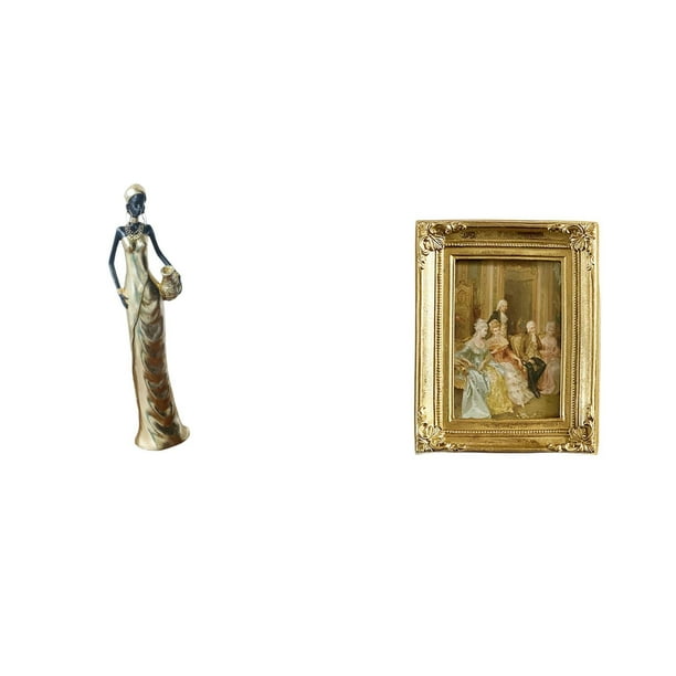 Figura de escritorio,Figuritas africanas,artesanías,artículos de escritorio coleccionables,Estatua de dama tribal,pieza de arte para decoración del hogar,Marco de fotos,Soporte para marco de