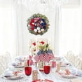 thumbnail image 6 of 4th of July Patriotic Wreath with Flag Ribbon, 17.72 Inch Red White Blue Rose and Eucalyptus Wreath, Festive Independence Day Decor for Front Door, Porch, Mantel and Holiday Celebrations, 6 of 7