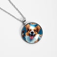 thumbnail image 4 of Corgi Women's Round Glass Pendant Necklace, 4 of 5