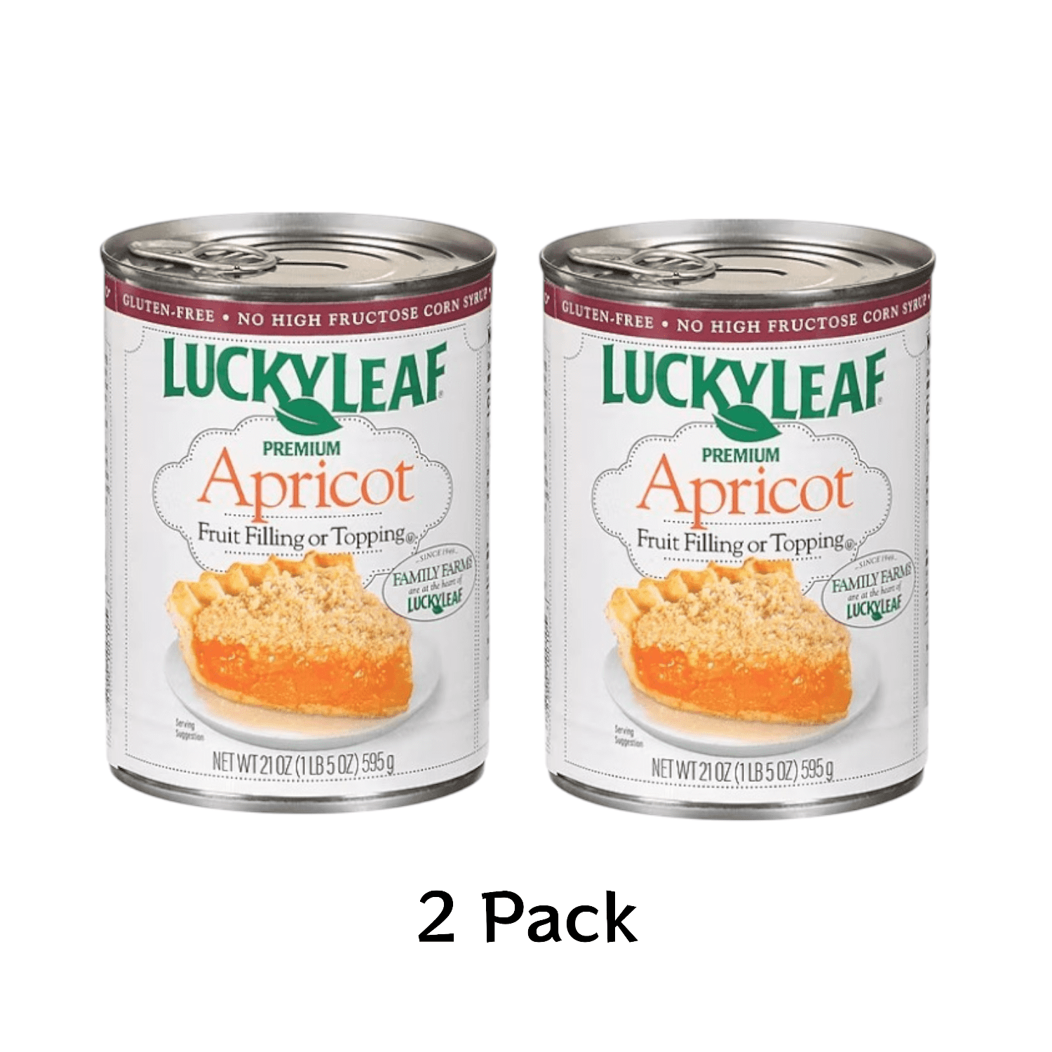 ( 2 Pack ) Lucky Leaf Premium Apricot Fruit Filling & Topping 21 Oz. Can