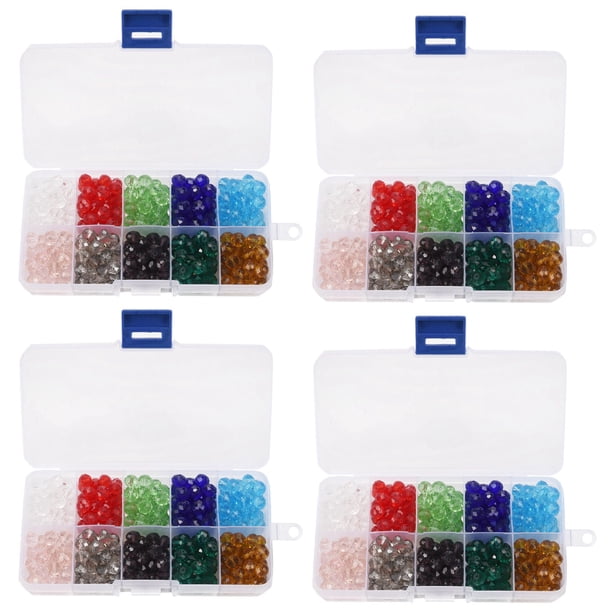 1200 Pcs Cuentas de Vidrio, 8mm 10 Colores Perlas de Facetas Perlas de Cristal para la Fabricación de Joyas,Proyectos de Abalorios de DIY, Pulseras, Collares, Pendientes