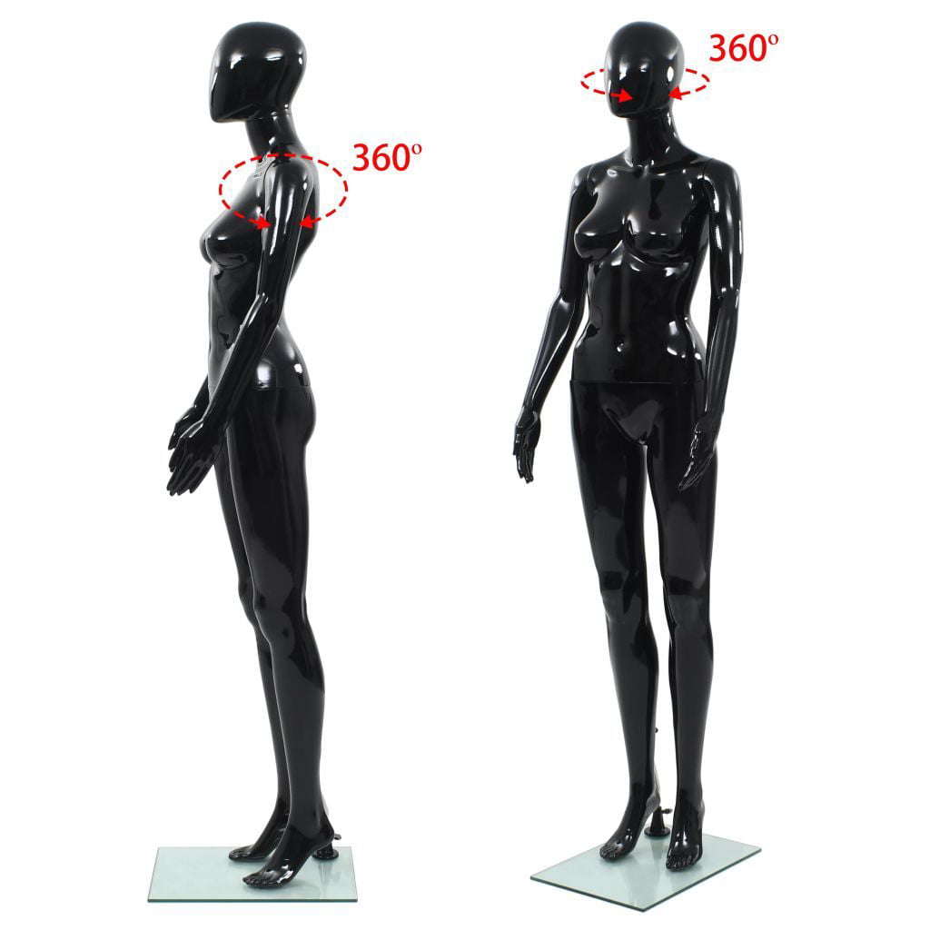 vidaXL Full Body Female Mannequin with Glass Base Glossy White 68.9" Display