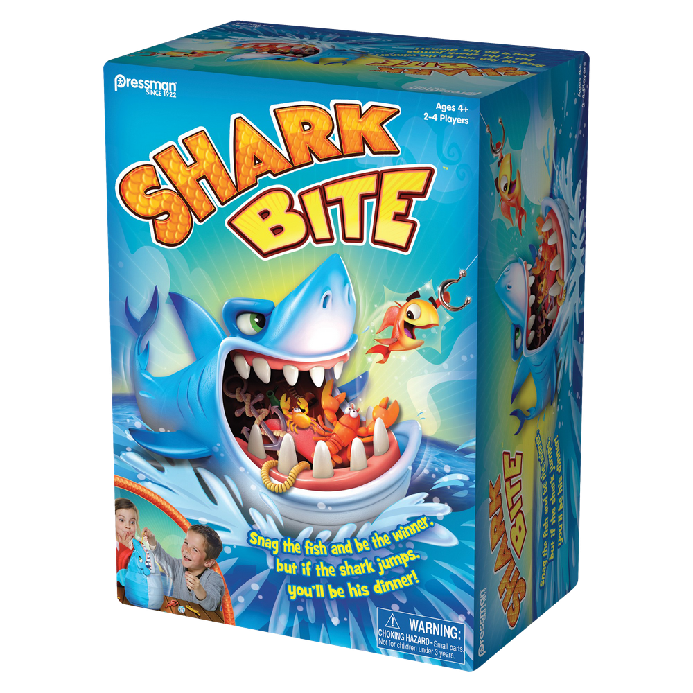 Pressman Shark Bite Game (ages 4+) Roll the Die and Fish for Colorful