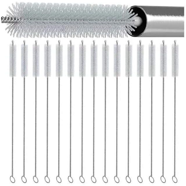 Juego De 20 Cepillos para Biberones De Acero Inoxidable, Limpiador de Popotes Largos, Cepillo de Limpieza de Laboratorio, Cepillos de Limpieza para Popotes, para Lavar Vasos De Agua Y Pajitas