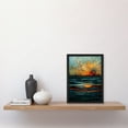 thumbnail image 2 of Seascape Sunset Port City Waves Horizon Artwork Framed Wall Art Print A4, 2 of 4