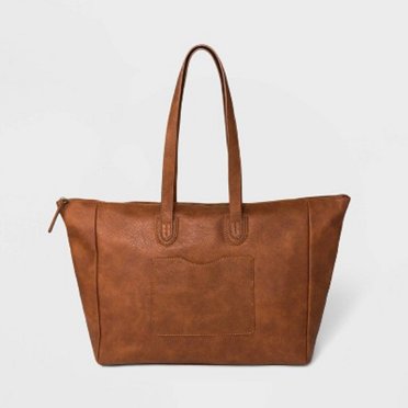 Zip Closure Tote Handbag - Universal Thread Burgundy, Red - Walmart.com