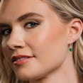 thumbnail image 4 of Gem Stone King 925 Sterling Silver Green Simulated Emerald French Wire Dangle Hook Earrings for Women (2.48 Cttw, Gemstone Birthstone, Oval 7X5MM), 4 of 6