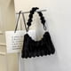 thumbnail image 3 of Bolso bandolera mullido para mujer, bolso de hombro suave y único para otoño invierno (negro), 3 of 6